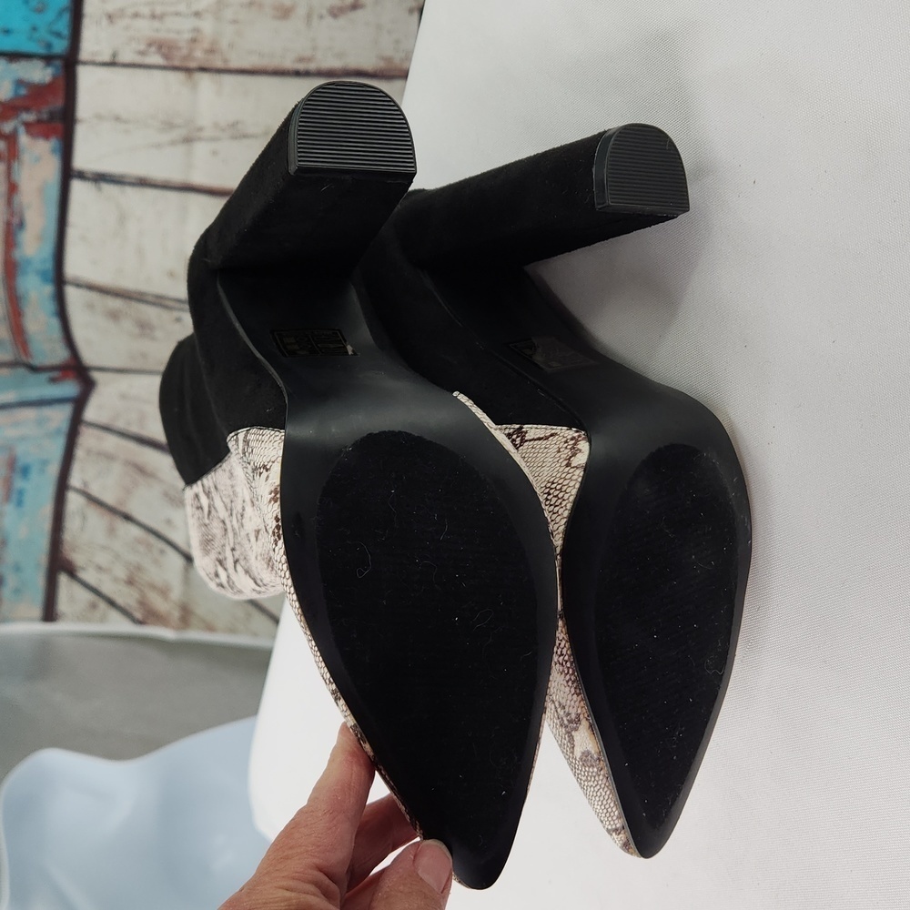 Lulus Karin Natural Snake Two Tone‎ High Heels Booties - Picture 6 of 9